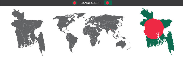 vector map flag of Bangladesh isolated on white background