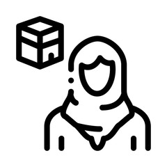 muslim woman pilgrim icon vector. muslim woman pilgrim sign. isolated contour symbol illustration