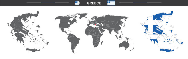 vector map flag of Greece isolated on white background