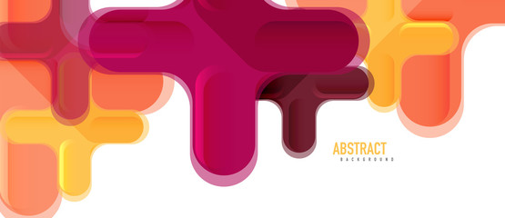 Glossy multicolored plastic style cross composition, x shape design, techno geometric modern abstract background. Trendy abstract layout template