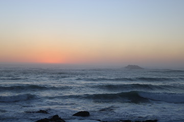 Sunrise over the sea. West Coast, Western Province, South Africa
