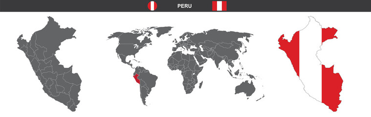 vector map flag of Peru isolated on white background