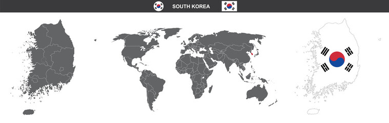vector map flag of South Korea isolated on white background