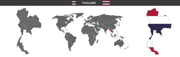 vector map flag of Thailand isolated on white background