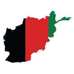 Fototapeta premium vector map flag of Afghanistan isolated on white background