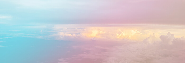 Sky and cloud background with a pastel colored