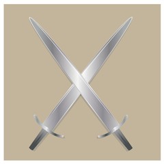 A crossed swords illustration.
