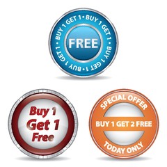 collection of buy one get one free labels
