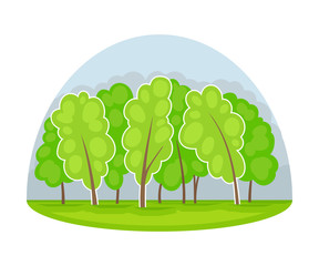 Wood and Forest Area as Natural Resource Vector Illustration