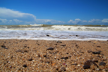 Light wave on the sea beach