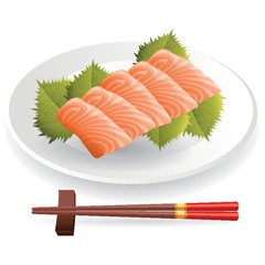 Raw salmon dish