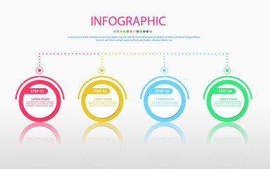 Business infographics template the concept is circle option 4 step.flow chart, info graph.