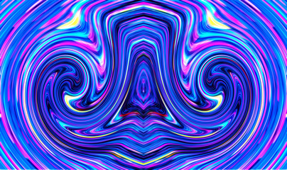 Fototapeta na wymiar Holographic metal foil rainbow wave, flowing liquid fractal abstract texture.