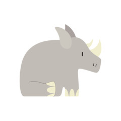 cute rhinoceros animal vector