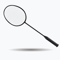 A badminton racket illustration.