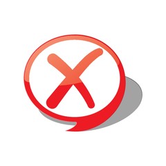 A cross mark illustration.