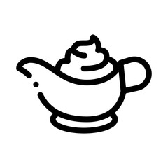 sauce bowl mayonnaise icon vector. sauce bowl mayonnaise sign. isolated contour symbol illustration