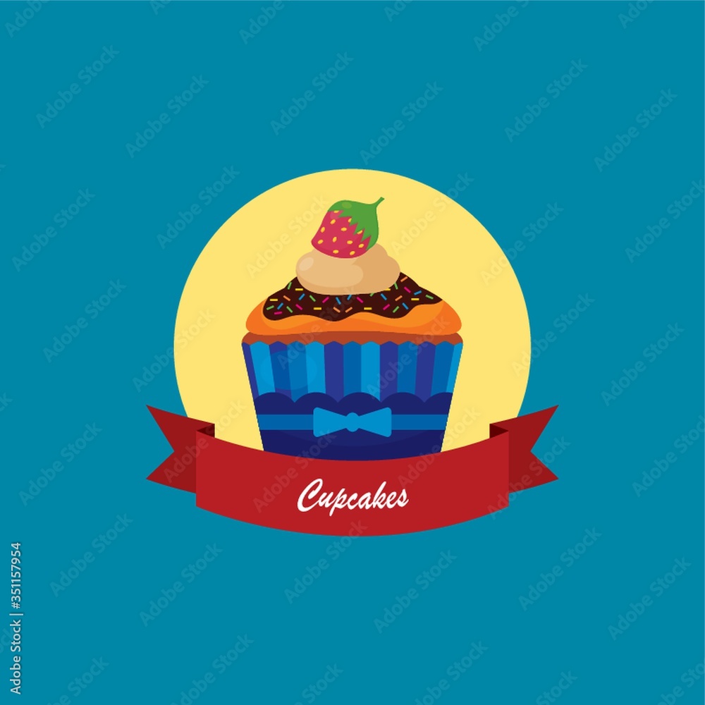 Sticker cupcake