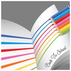 Book with colorful lines