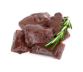 liver steak  on white