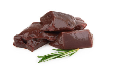 liver steak on white