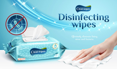 Ad template for cleaning wipes