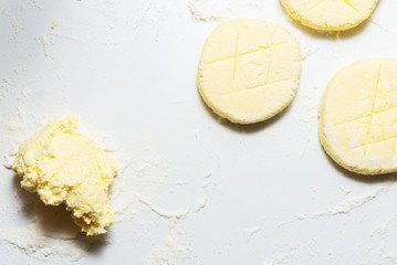 The process of making cheese pancakes