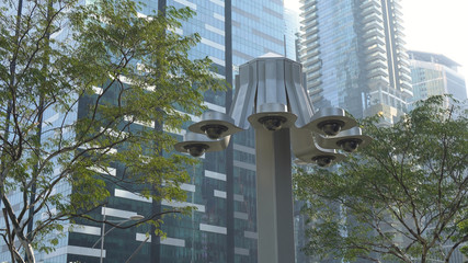 Multiple Modern Surveillance CCTV Cameras