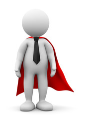 3d superhero man with cape