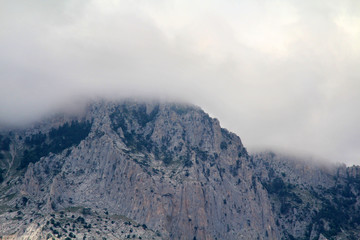 Ai-Petri Mountain in the fog