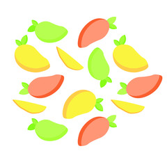 vector illustration set with mango