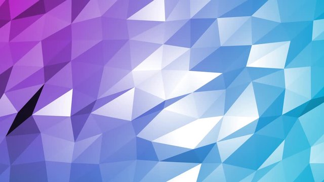 Low poly waving surface with glowing light. smooth animation of a triangular polygon mesh. Clean low poly motion background. Minimal white 3D animation. Seamlessly looping video.