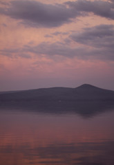 Early morning on the lake Turgoyak , Russia