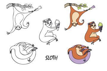 Children's coloring. Beautiful picture for coloring. Children's rest. holiday. Funny animals. 