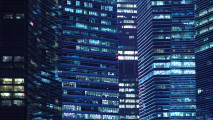 Fototapeta na wymiar Exterior Glass Facade of Generic Modern Office Skyscraper Buildings in City