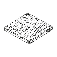 black lines wooden plank hand drawing isolated element, editable vector illustration