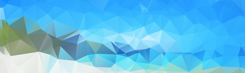Summer Colors Low Poly Polygonal Banner Background with Triangles