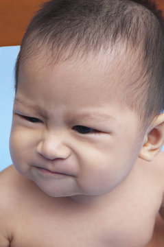 Close-up picture of a baby's facial expression