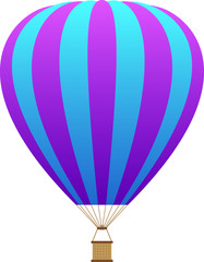Naklejka premium Detailed Hand Drawn 3D Illustration of a Colorful Hot Air Balloon