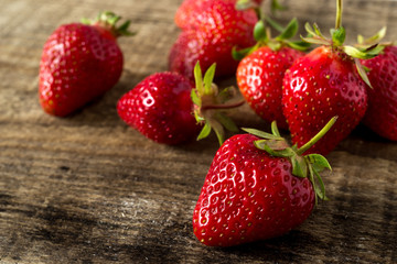 Fresh red aromatic wholesome summer berry. Strawberry. The concept of a healthy diet and agriculture.
