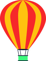 Fototapeta premium Detailed Hand Drawn Flat Illustration of a Colorful Hot Air Balloon