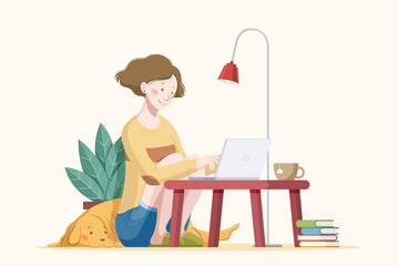 Work from home flat illustration