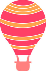 Detailed Hand Drawn Flat Illustration of a Colorful Hot Air Balloon