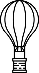 Simple Hand Drawn Flat Illustration of a Hot Air Balloon