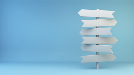 Blue crossroads signpost