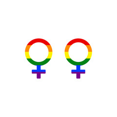 Female symbols with rainbow colors icon. LGBTQ symbol modern, simple, vector, icon for website design, mobile app, ui. Vector Illustration