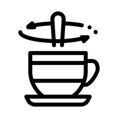 stirring spoon in cup of tea icon vector. stirring spoon in cup of tea sign. isolated contour symbol illustration