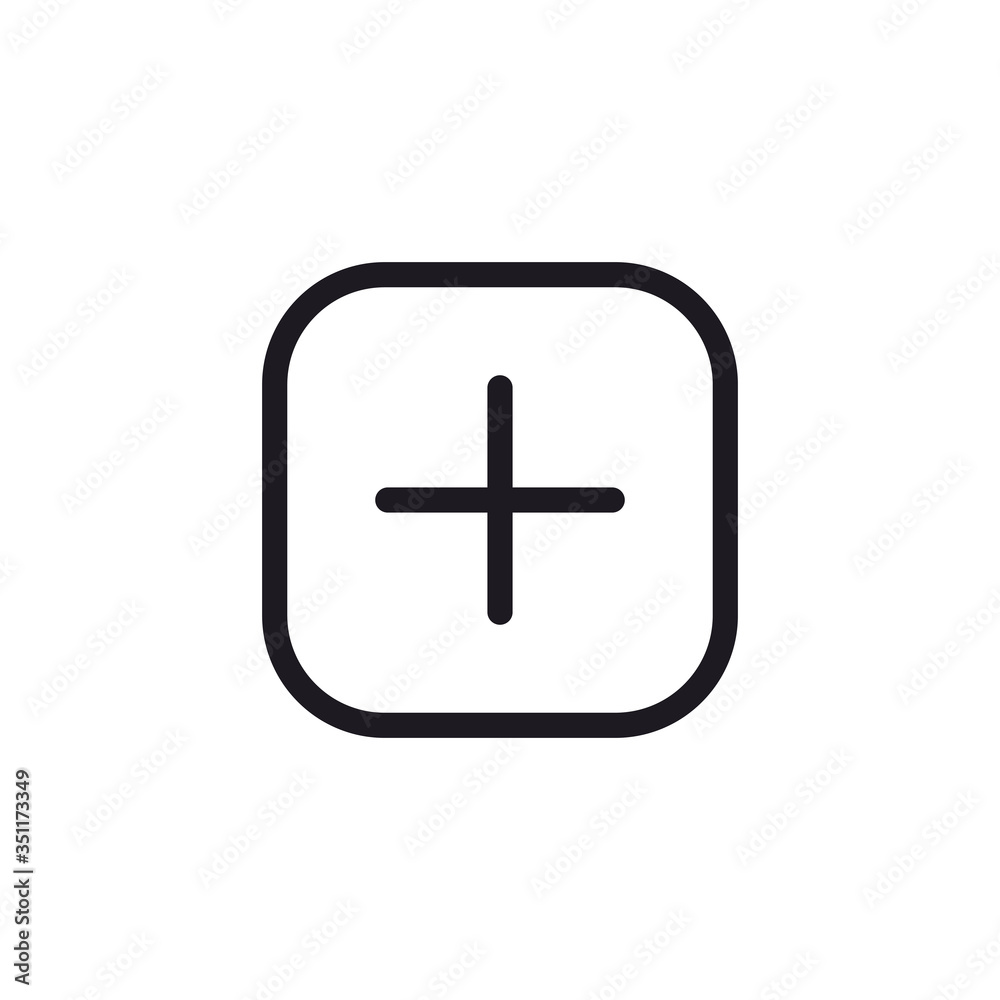 Wall mural add button icon. vector illustration