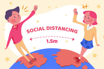 Social distancing illustration