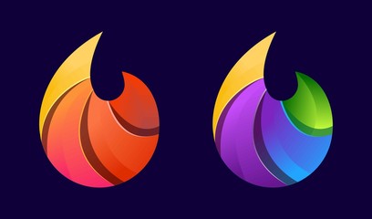 Fire logo colorful with modern concept